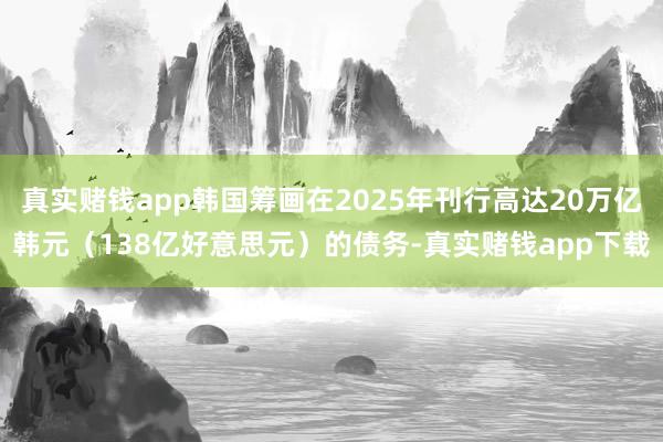 真实赌钱app韩国筹画在2025年刊行高达20万亿韩元（138亿好意思元）的债务-真实赌钱app下载