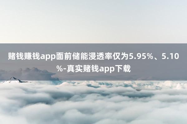 赌钱赚钱app面前储能浸透率仅为5.95%、5.10%-真实赌钱app下载